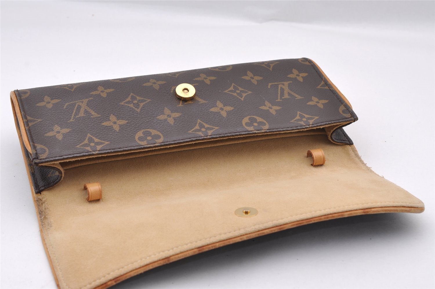 Authentic Louis Vuitton Monogram Pochette Twin GM Shoulder Bag M51852 LV 1590I