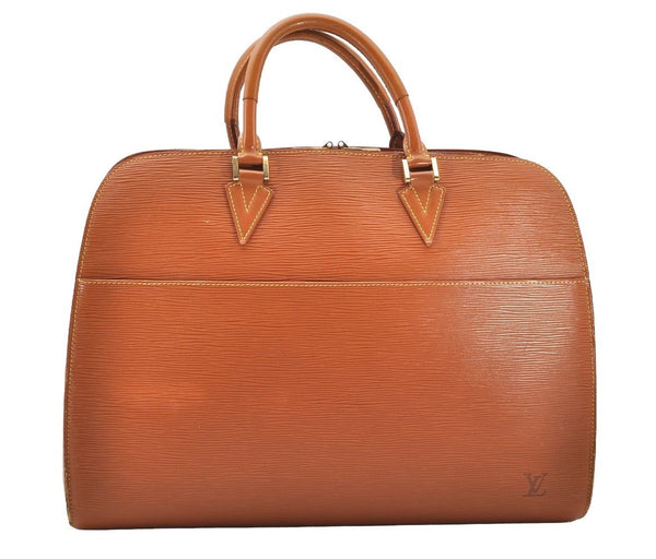 Authentic Louis Vuitton Epi Sorbonne Hand Business Bag Brown M54513 LV 1592I