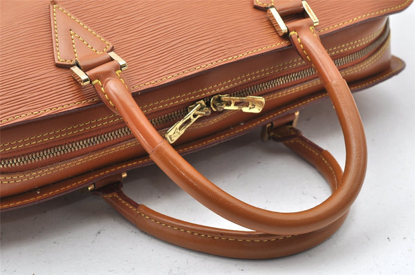Authentic Louis Vuitton Epi Sorbonne Hand Business Bag Brown M54513 LV 1592I