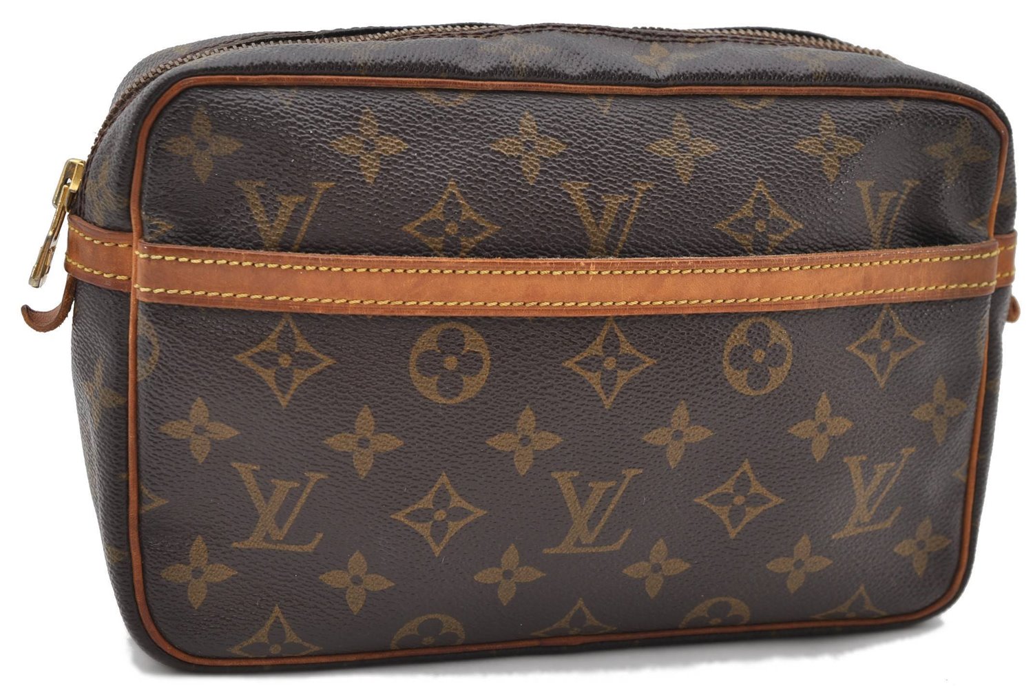 Authentic Louis Vuitton Monogram Compiegne 23 Clutch Hand Bag M51847 LV 1593D