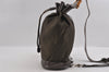 Authentic GUCCI Bamboo Shoulder Hand Bag Nylon Leather Khaki Green Brown 1594I