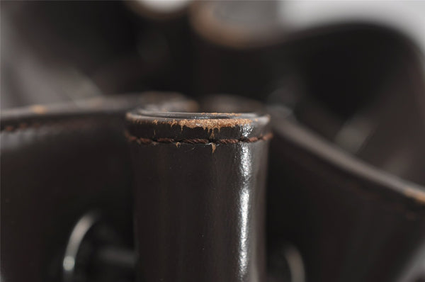 Authentic GUCCI Bamboo Shoulder Hand Bag Nylon Leather Khaki Green Brown 1594I