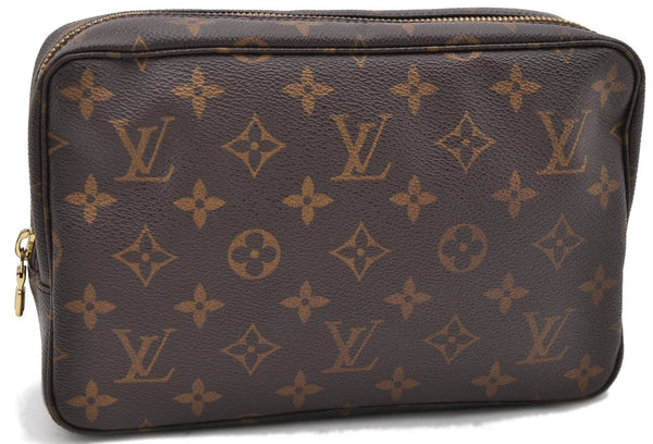 Auth Louis Vuitton Monogram Trousse Toilette 23 Clutch Hand Bag M47524 LV 1595D