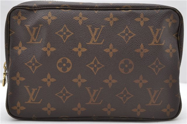 Auth Louis Vuitton Monogram Trousse Toilette 23 Clutch Hand Bag M47524 LV 1595D