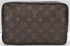 Auth Louis Vuitton Monogram Trousse Toilette 23 Clutch Hand Bag M47524 LV 1595D