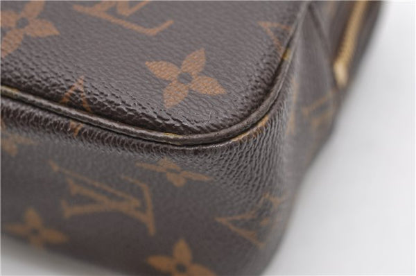 Auth Louis Vuitton Monogram Trousse Toilette 23 Clutch Hand Bag M47524 LV 1595D