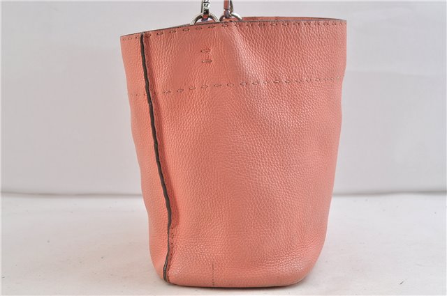Authentic FENDI Selleria Shoulder Hand Bag Leather Pink 1598D