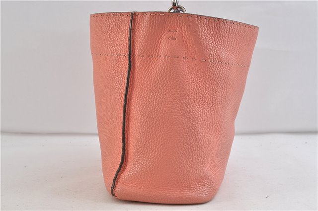 Authentic FENDI Selleria Shoulder Hand Bag Leather Pink 1598D