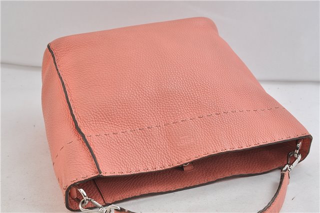 Authentic FENDI Selleria Shoulder Hand Bag Leather Pink 1598D