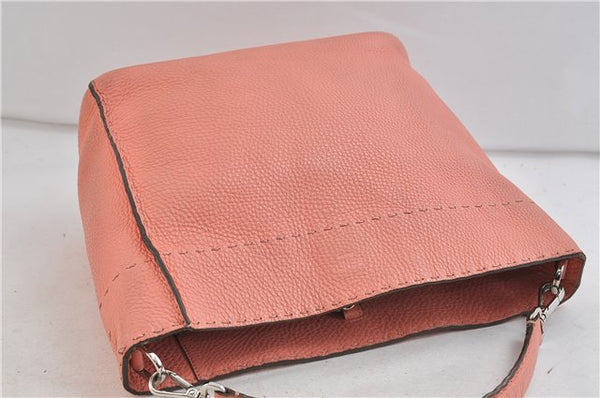 Authentic FENDI Selleria Shoulder Hand Bag Leather Pink 1598D