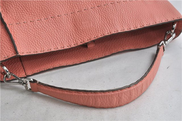 Authentic FENDI Selleria Shoulder Hand Bag Leather Pink 1598D