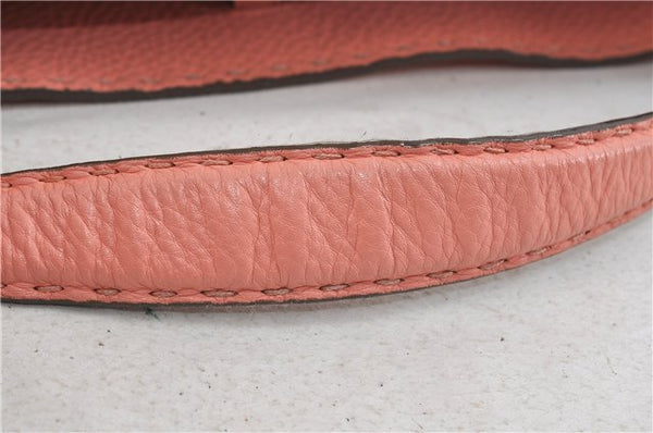 Authentic FENDI Selleria Shoulder Hand Bag Leather Pink 1598D