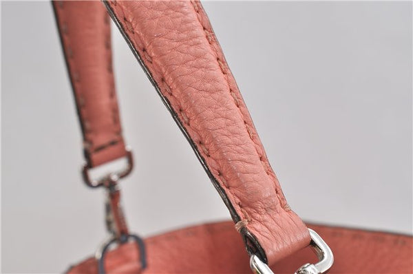 Authentic FENDI Selleria Shoulder Hand Bag Leather Pink 1598D