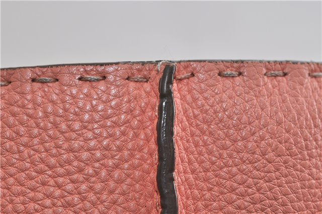 Authentic FENDI Selleria Shoulder Hand Bag Leather Pink 1598D