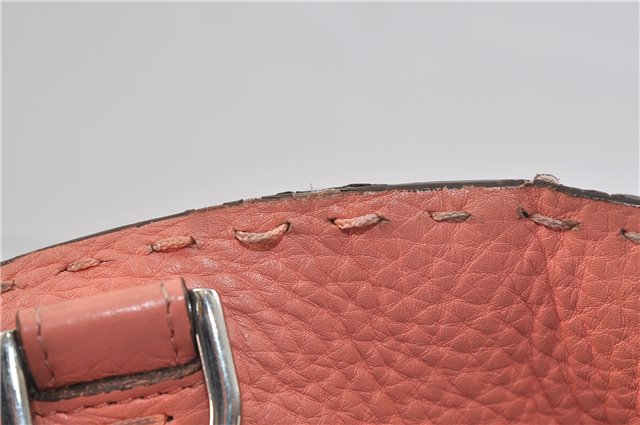 Authentic FENDI Selleria Shoulder Hand Bag Leather Pink 1598D