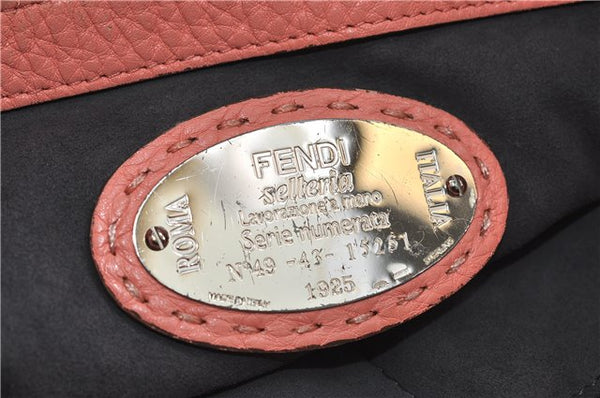 Authentic FENDI Selleria Shoulder Hand Bag Leather Pink 1598D