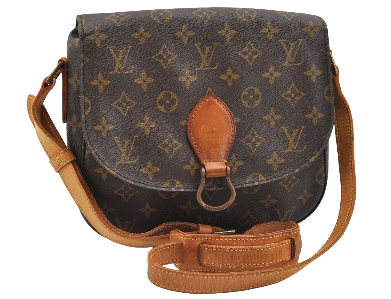 Authentic Louis Vuitton Monogram Saint Cloud GM M51242 Shoulder Cross Bag 1599I