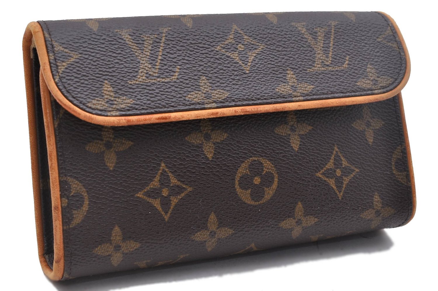 Authentic Louis Vuitton Monogram Pochette Florentine Clutch Bag M51855 LV 1601D