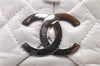 Authentic CHANEL Lady Braide Calf Skin Matelasse Chain Hand Bag White 1602D