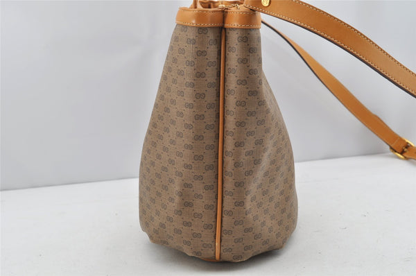 Authentic GUCCI Micro GG PVC Leather Shoulder Cross Body Bag Brown Junk 1603I