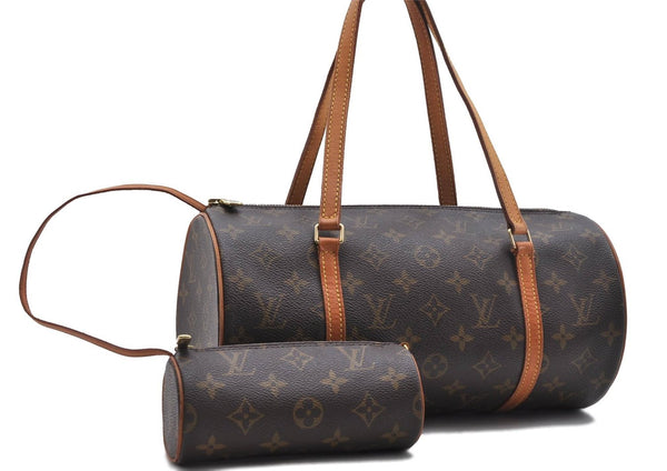 Authentic Louis Vuitton Monogram Papillon 30 Hand Bag M51385 LV 1605D