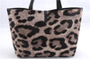Authentic Ferragamo Gancini Unborn Calf Leather Hand Tote Bag Brown 1605E