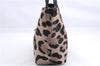 Authentic Ferragamo Gancini Unborn Calf Leather Hand Tote Bag Brown 1605E