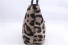 Authentic Ferragamo Gancini Unborn Calf Leather Hand Tote Bag Brown 1605E