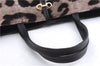 Authentic Ferragamo Gancini Unborn Calf Leather Hand Tote Bag Brown 1605E
