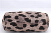 Authentic Ferragamo Gancini Unborn Calf Leather Hand Tote Bag Brown 1605E