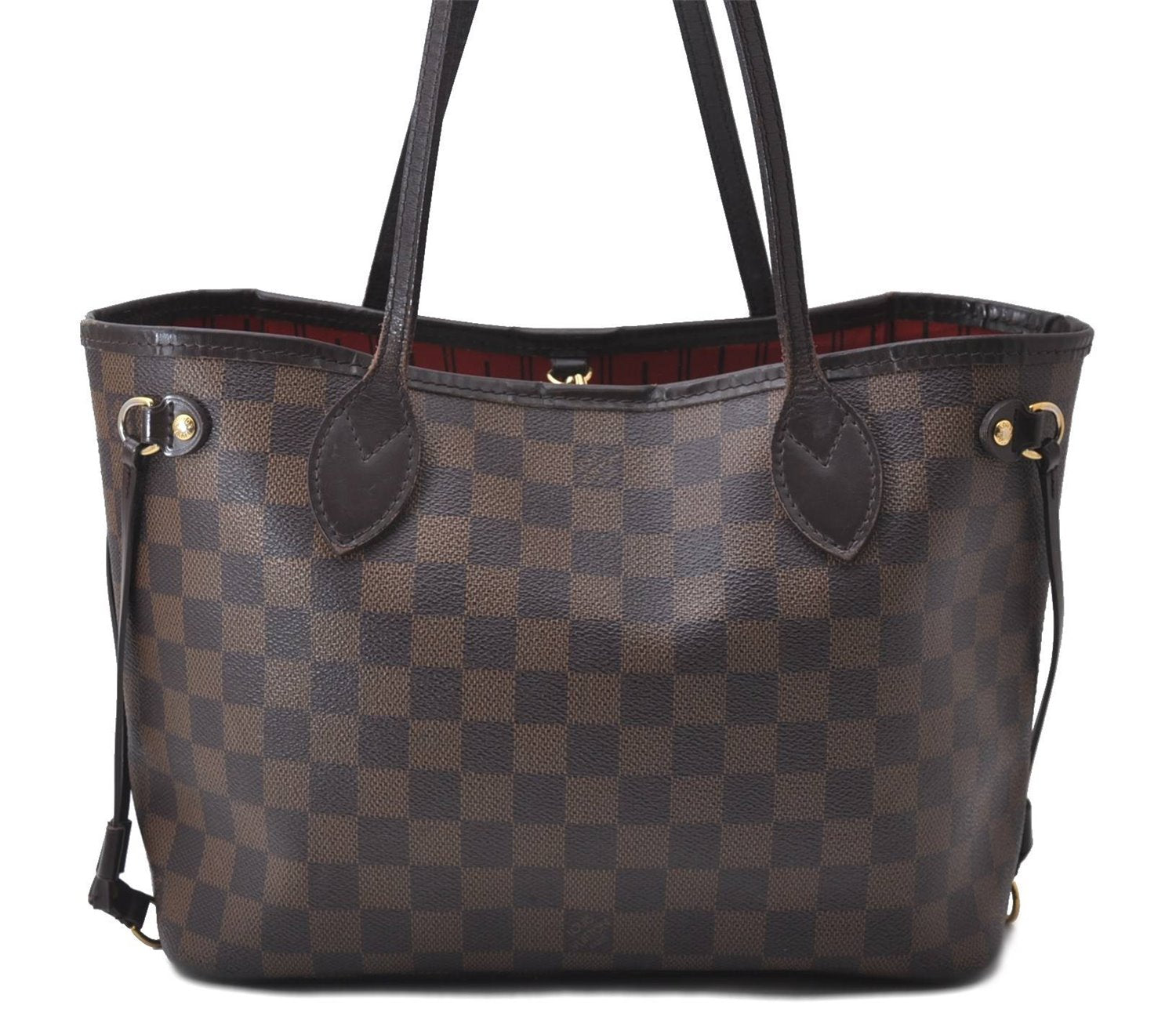 Authentic Louis Vuitton Damier Neverfull PM Tote Bag N51109 LV 1606D