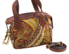 Authentic Salvatore Ferragamo Botanical 2Way Hand Bag Nylon Leather Brown 1606E