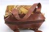 Authentic Salvatore Ferragamo Botanical 2Way Hand Bag Nylon Leather Brown 1606E
