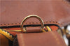Authentic Salvatore Ferragamo Botanical 2Way Hand Bag Nylon Leather Brown 1606E