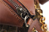Authentic Salvatore Ferragamo Botanical 2Way Hand Bag Nylon Leather Brown 1606E