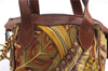 Authentic Salvatore Ferragamo Botanical 2Way Hand Bag Nylon Leather Brown 1606E