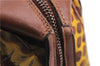 Authentic Salvatore Ferragamo Botanical 2Way Hand Bag Nylon Leather Brown 1606E
