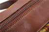 Authentic Salvatore Ferragamo Botanical 2Way Hand Bag Nylon Leather Brown 1606E