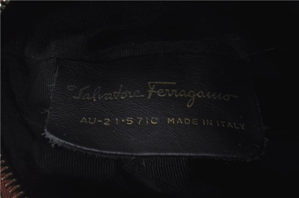 Authentic Salvatore Ferragamo Botanical 2Way Hand Bag Nylon Leather Brown 1606E