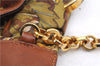 Authentic Salvatore Ferragamo Botanical 2Way Hand Bag Nylon Leather Brown 1606E