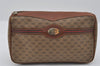 Authentic GUCCI Web Sherry Line Micro GG Clutch Bag PVC Leather Brown 1607I