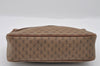 Authentic GUCCI Web Sherry Line Micro GG Clutch Bag PVC Leather Brown 1607I