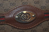 Authentic GUCCI Web Sherry Line Micro GG Clutch Bag PVC Leather Brown 1607I