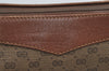 Authentic GUCCI Web Sherry Line Micro GG Clutch Bag PVC Leather Brown 1607I