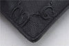 Authentic GUCCI GG Emboss Clutch Hand Bag Pouch Purse Leather 625569 Black 1608D