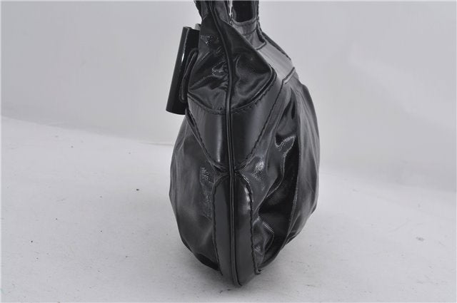 Authentic GUCCI Queen Hobo Shoulder Hand Bag PVC Leather 189885 Black 1608E