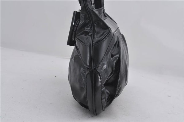 Authentic GUCCI Queen Hobo Shoulder Hand Bag PVC Leather 189885 Black 1608E
