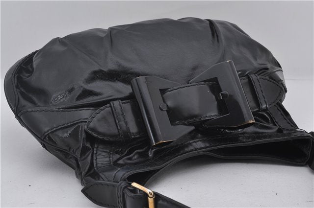 Authentic GUCCI Queen Hobo Shoulder Hand Bag PVC Leather 189885 Black 1608E