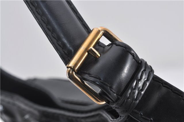 Authentic GUCCI Queen Hobo Shoulder Hand Bag PVC Leather 189885 Black 1608E