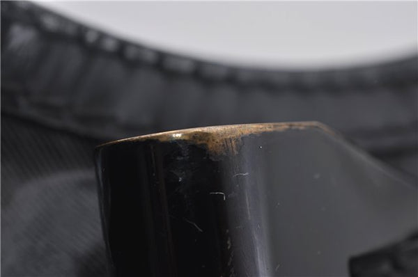 Authentic GUCCI Queen Hobo Shoulder Hand Bag PVC Leather 189885 Black 1608E